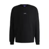 Hugo Boss Cotton-terry Sweatshirt With Logo Print In Black