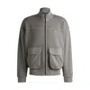 Hugo Boss Cotton-terry Sweatshirt With Topstitched Seams In Black