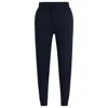 HUGO BOSS COTTON-TERRY TRACKSUIT BOTTOMS WITH EMBROIDERED LOGO