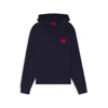 Hugo Boss Cotton-terry Zip-up Hoodie With Logo Label In Blue