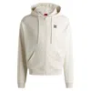 HUGO BOSS COTTON-TERRY ZIP-UP HOODIE WITH STACKED LOGO