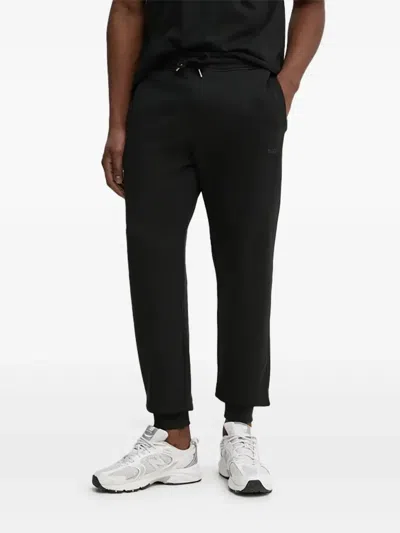 Hugo Boss Cotton Track Pants In Black