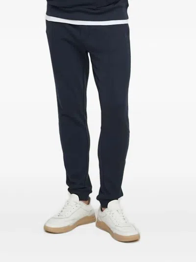 Hugo Boss Cotton Track Pants In Blue