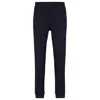 Hugo Boss Cotton Tracksuit Bottoms With Curved Logo In Blue