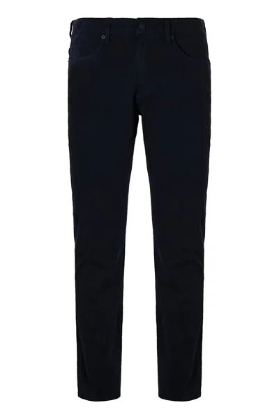Hugo Boss Cotton Trousers With Front And Back Pockets In Black