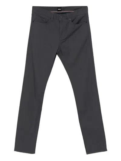 Hugo Boss Cotton Trousers In Gray