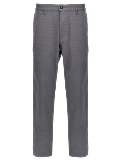 Hugo Boss Cotton Trousers Pants Gray In Multi