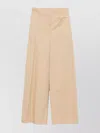 Hugo Boss Cotton Trousers Wide-leg Design Button Detail In Neutral