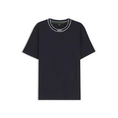 Hugo Boss Cotton T-shirt With Logo Crew Neck In Black