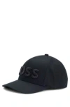 Hugo Boss Sevile Mens Cotton-twill Cap With 3d Embroidered Logo Colo In Black