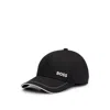 Hugo Boss Cotton Twill Cap With Contrast Logo In Black