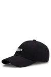 Hugo Boss Cotton-twill Cap With Embroidered Logo In Black