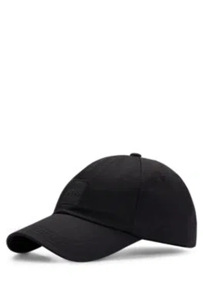 Hugo Boss Cotton-twill Cap With Logo Patch In Black
