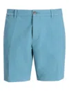 Hugo Boss Cotton Twill Shorts In Blue
