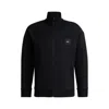 Hugo Boss Cotton Zip-neck Sweatshirt With Double B Monogram In Blue