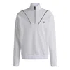 Hugo Boss Cotton Zip-neck Sweatshirt With Double B Monogram In White