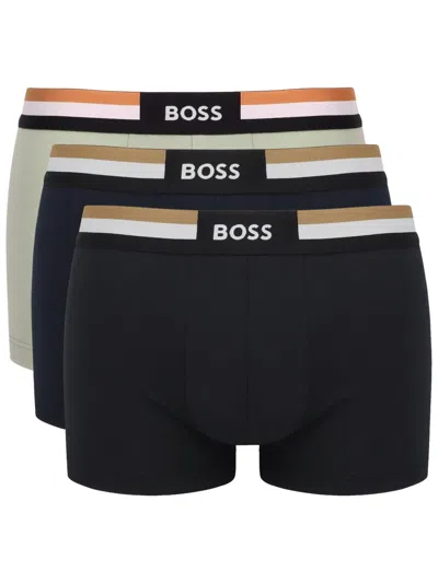 Hugo Boss Cotton-blend Logo Waistband Boxer Briefs In Multi