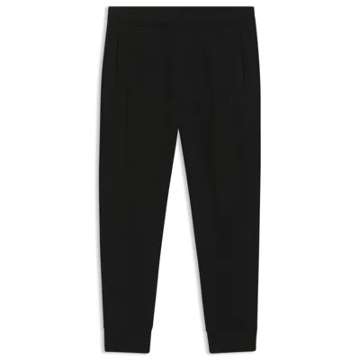 Hugo Boss Cotton-blend Sweatpants With Embroidered Logo In Black