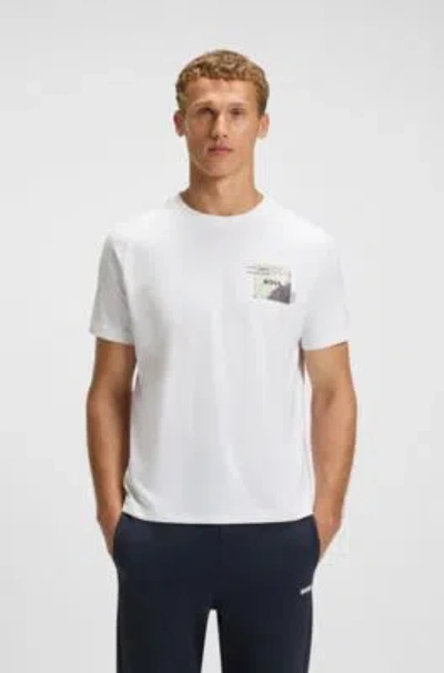 Hugo Boss Boss By  Men's Decorative Reflective Relaxed-fit T-shirt In White