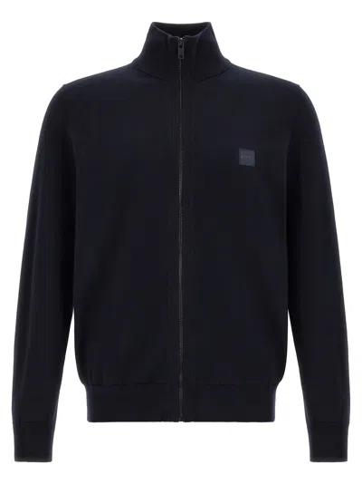 Hugo Boss Cotton-cashmere Blend Cardigan In Black