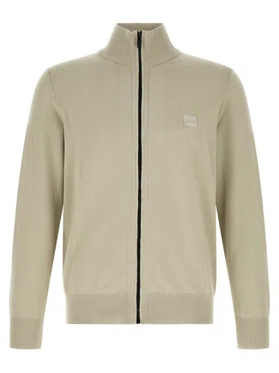 Hugo Boss Cotton-cashmere Blend Cardigan In Sand