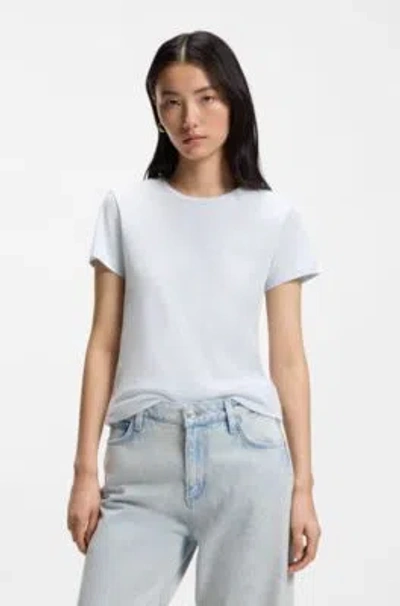 Hugo Boss Cotton-jersey Slim-fit T-shirt With Double B Monogram In Blue