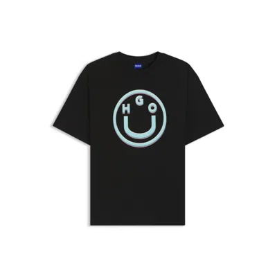 Hugo Boss Cotton-jersey T-shirt With Graphic Print In Black