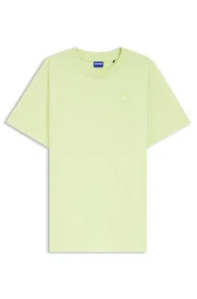 Hugo Boss Cotton-jersey T-shirt With Happy Logo In Green