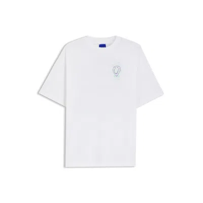Hugo Boss Cotton-jersey T-shirt With Printed Artwork In White