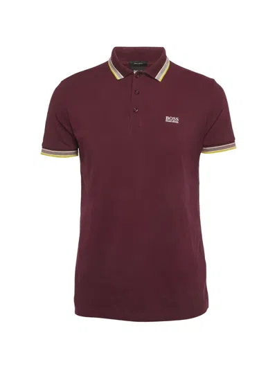 Pre-owned Hugo Boss Cotton-knit Polo Shirt In Red