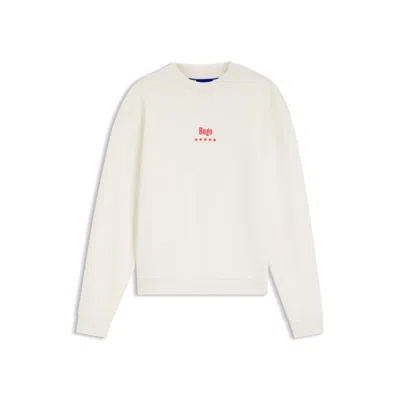 Hugo Boss Cotton-terry Sweatshirt With Happy Hugo In White