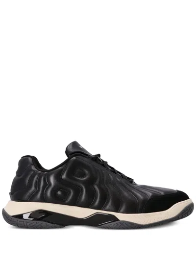 Hugo Boss Courtstride Logo-embossed Sneakers In Black