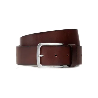 Hugo Boss Cow Hide Leather Belt In Brown