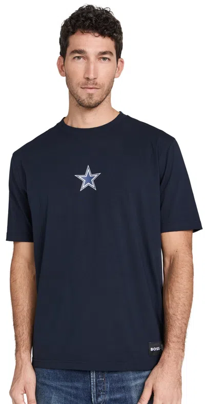 Hugo Boss X Nfl Stretch-cotton T-shirt With Special Branding In Black