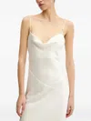 Hugo Boss Cowl-neck Asymmetric Maxi Dress In White
