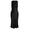 Hugo Boss Cowl-neck Dress In Fluent Satin With Cowl Neckline In Black