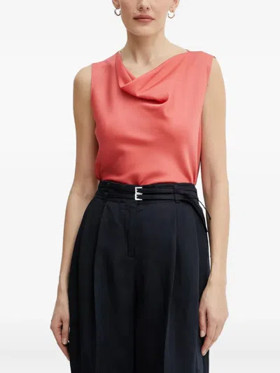 Hugo Boss Cowl-neck Sleeveless Top In Pink