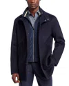 Hugo Boss Coxtan Layered Wool Jacket In Dark Blue