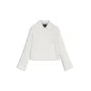 Hugo Boss Crepe Blazer With Concealed Closure In White