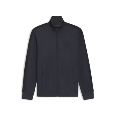 Hugo Boss Crest-logo Sweatshirt In A Relaxed Fit In Blue
