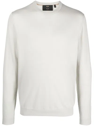 Hugo Boss Crew-neck Cashmere Jumper In Neutrals