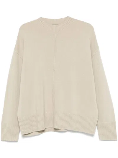 Hugo Boss Crew-neck Cashmere Jumper In Neutrals