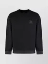 Hugo Boss Boss Cotton Blend Crew-neck Sweatshirt In Black