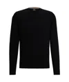 Hugo Boss Cotton-jersey Regular-fit Sweatshirt With Embroidered Logo In Black