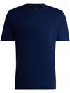 Hugo Boss Regular-fit Crew-neck T-shirt In Mercerized Cotton In Blue