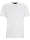 Hugo Boss Mercerised-cotton T-shirt In A Regular Fit In White