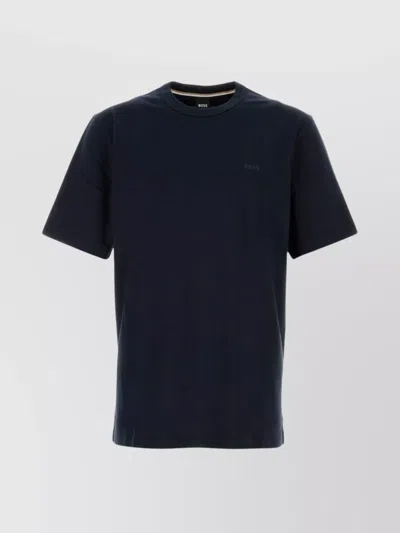 Hugo Boss Crew Neck Cotton T-shirt With Short Sleeves In Black