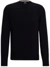Hugo Boss Cotton-jersey Regular-fit Sweatshirt With Embroidered Logo In Blue
