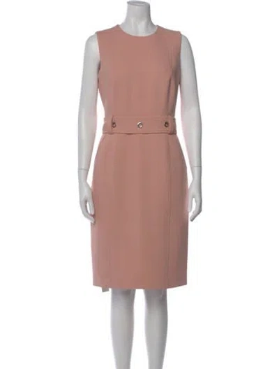 Pre-owned Hugo Boss Crew Neck Knee-length Dress W/ Tags In Pink