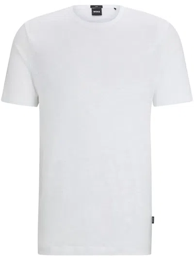 HUGO BOSS CREW-NECK LINEN T-SHIRT